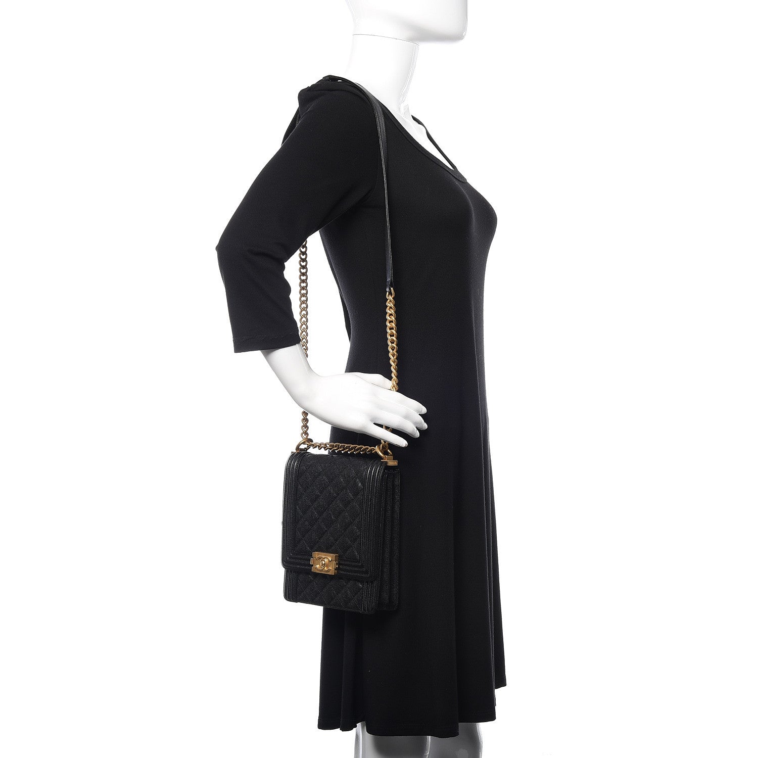 Chanel Caviar Quilted North South Boy Flap Black 2 of 11