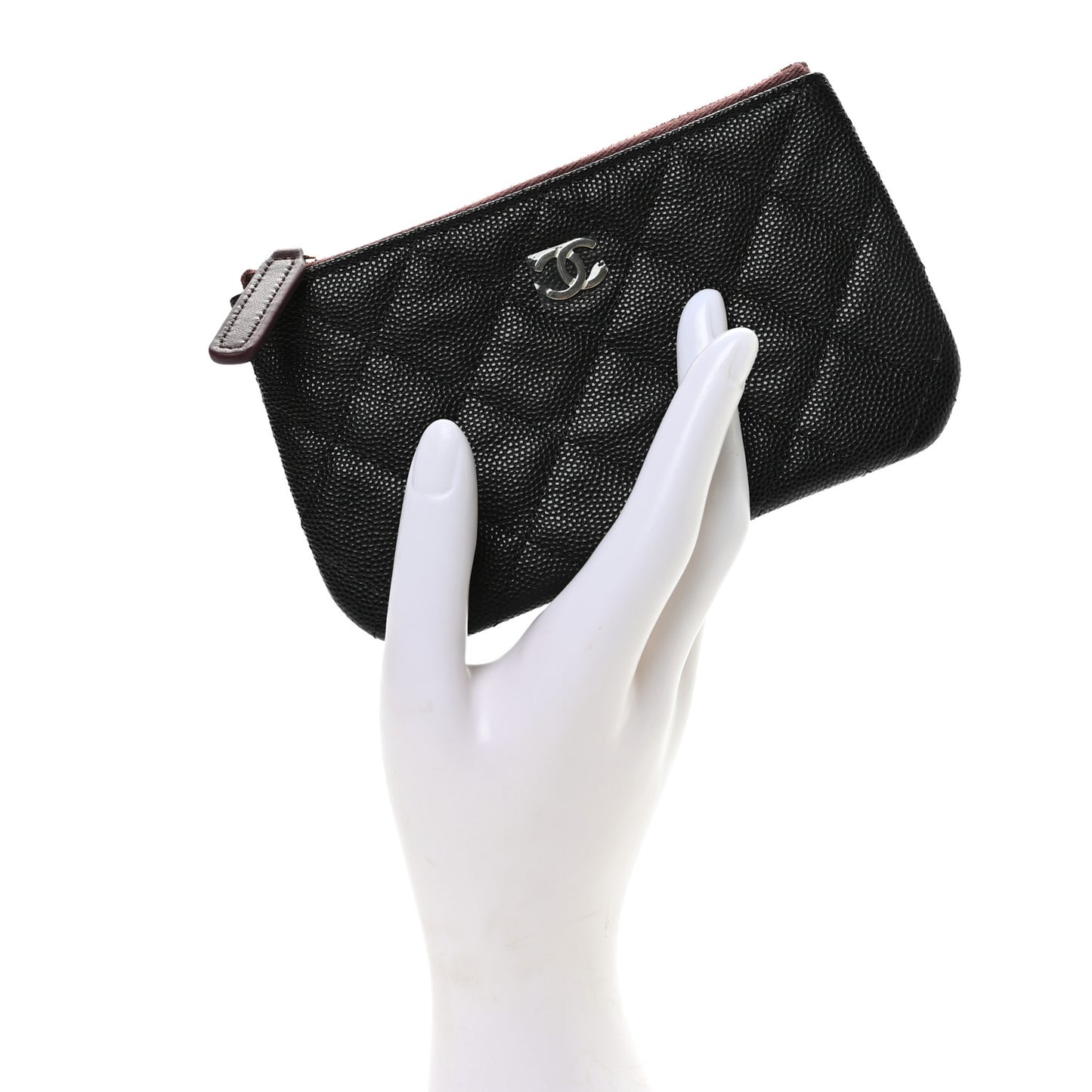 Caviar Quilted Small Cosmetic Case Black