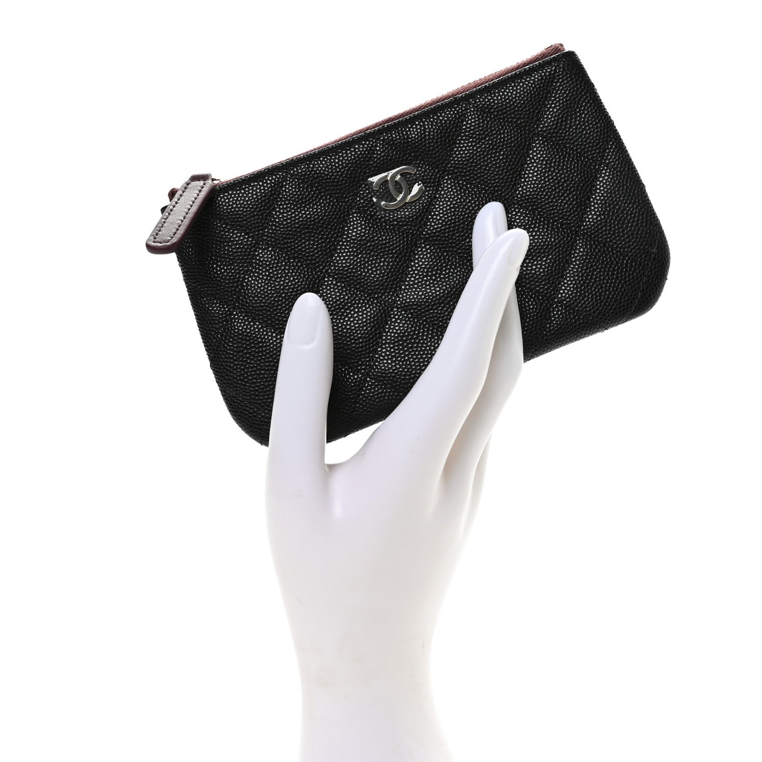 Chanel Caviar Quilted Small Cosmetic Case Black 2 of 8