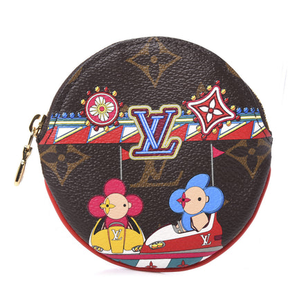 Louis Vuitton Monogram 2020 Christmas Animation Bumper Cars Round Coin Purse Coquelicot 1 of 9