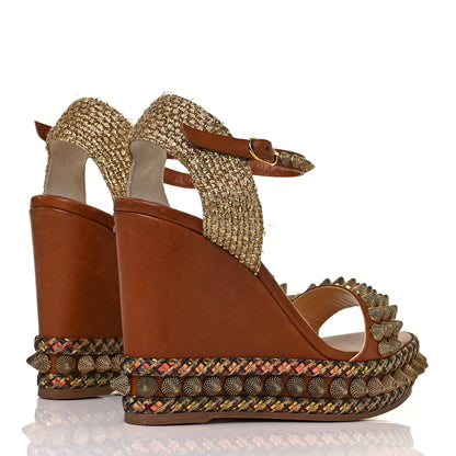 Christian Louboutin Calfskin Cordorella 110 Wedge Sandals 36 Version Cuoio 4 of 8