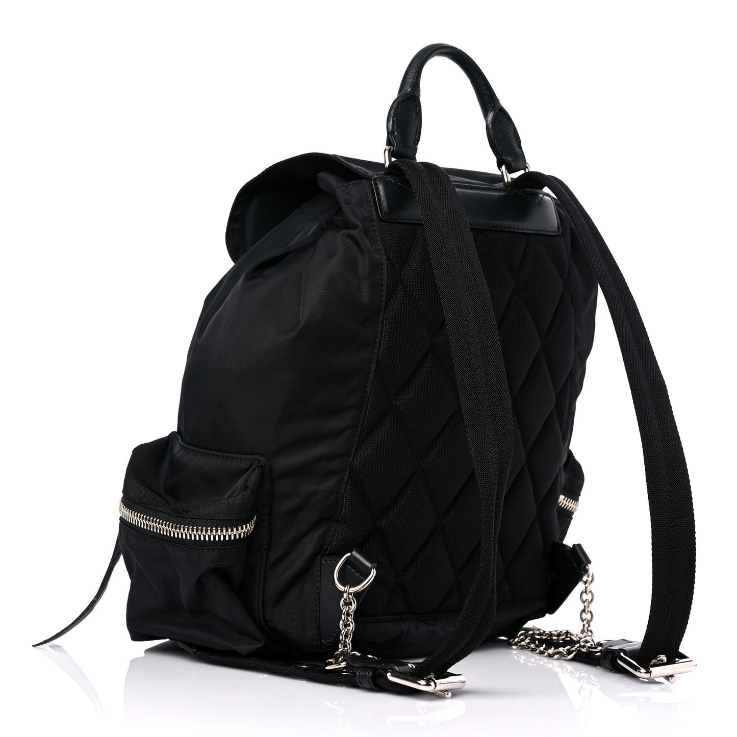 Nylon Small Crossbody Rucksack Backpack Black