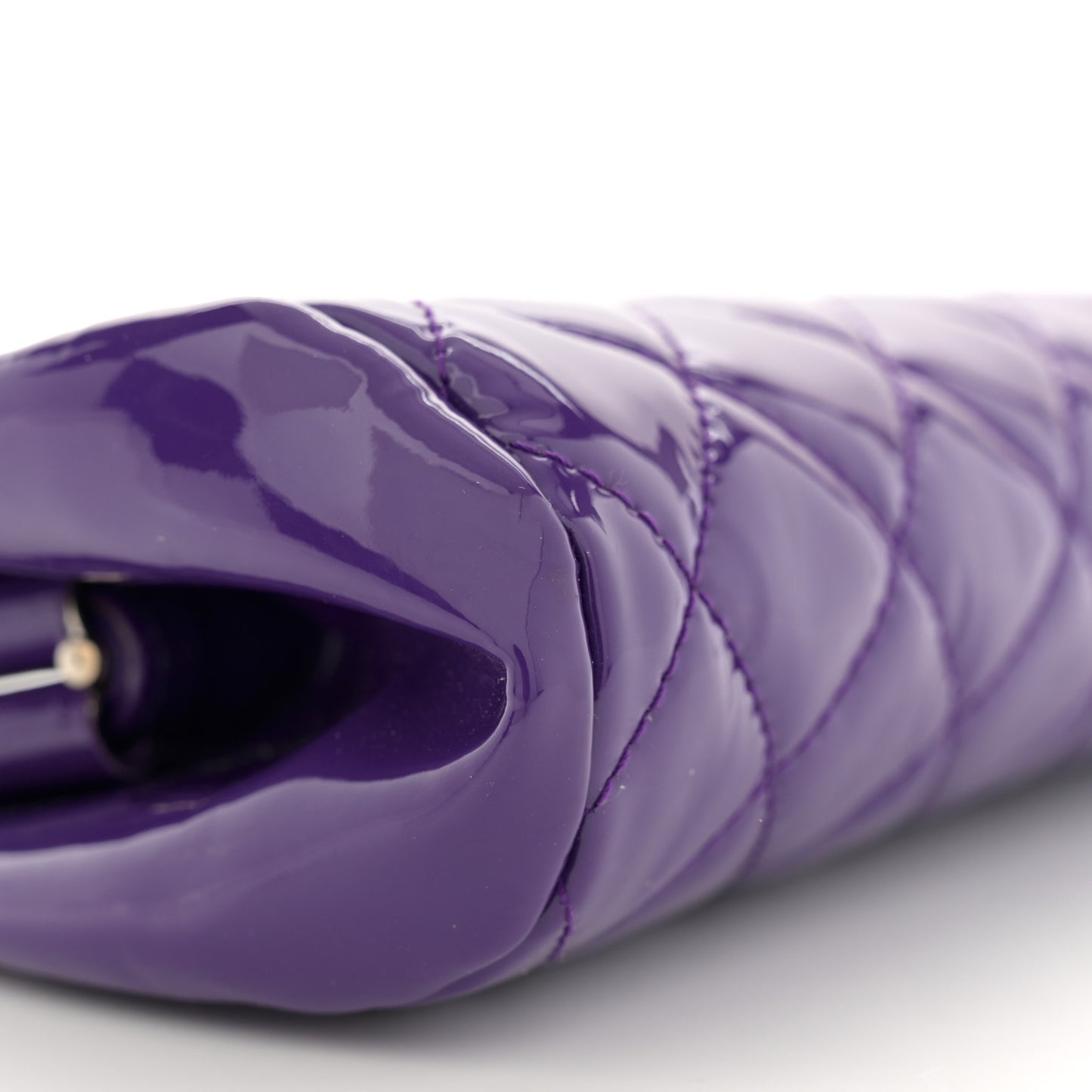 Patent Quilted Timeless Clutch Purple