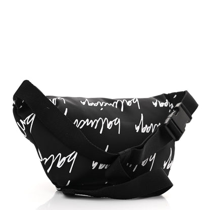 Balenciaga Recycled Sport Nylon Scribble Logo Wheel Beltpack Black White 3 of 10