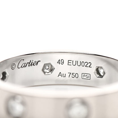 Cartier 18K White Gold 8 Diamond 4mm Wedding Band LOVE Ring 49 5 4 of 5