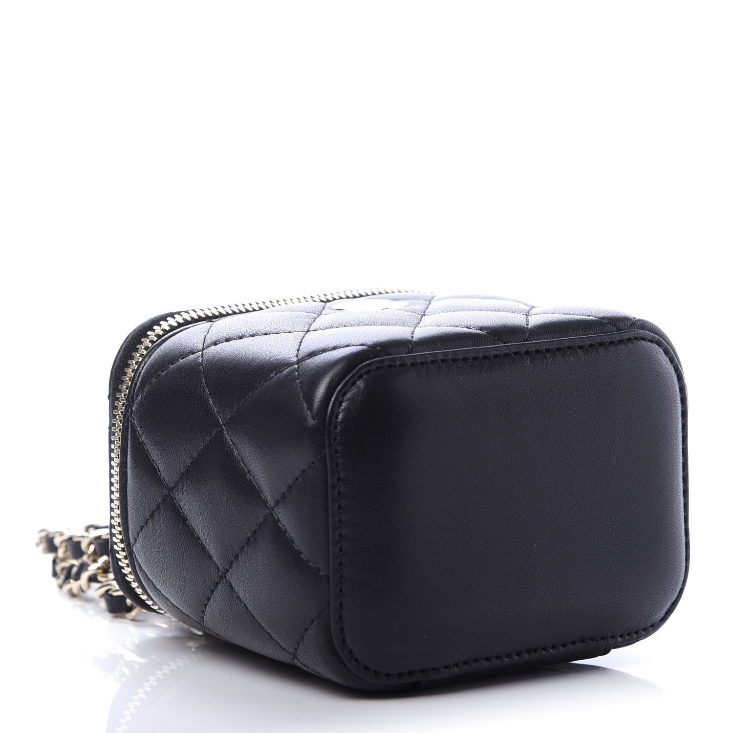 Chanel Lambskin Quilted Mini Vanity Case With Chain Black 4 of 11