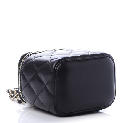 Chanel Lambskin Quilted Mini Vanity Case With Chain Black 4 of 11