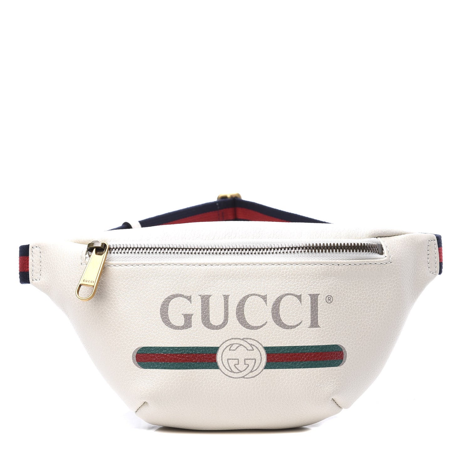 Grained Calfskin Small Logo Belt Bag White