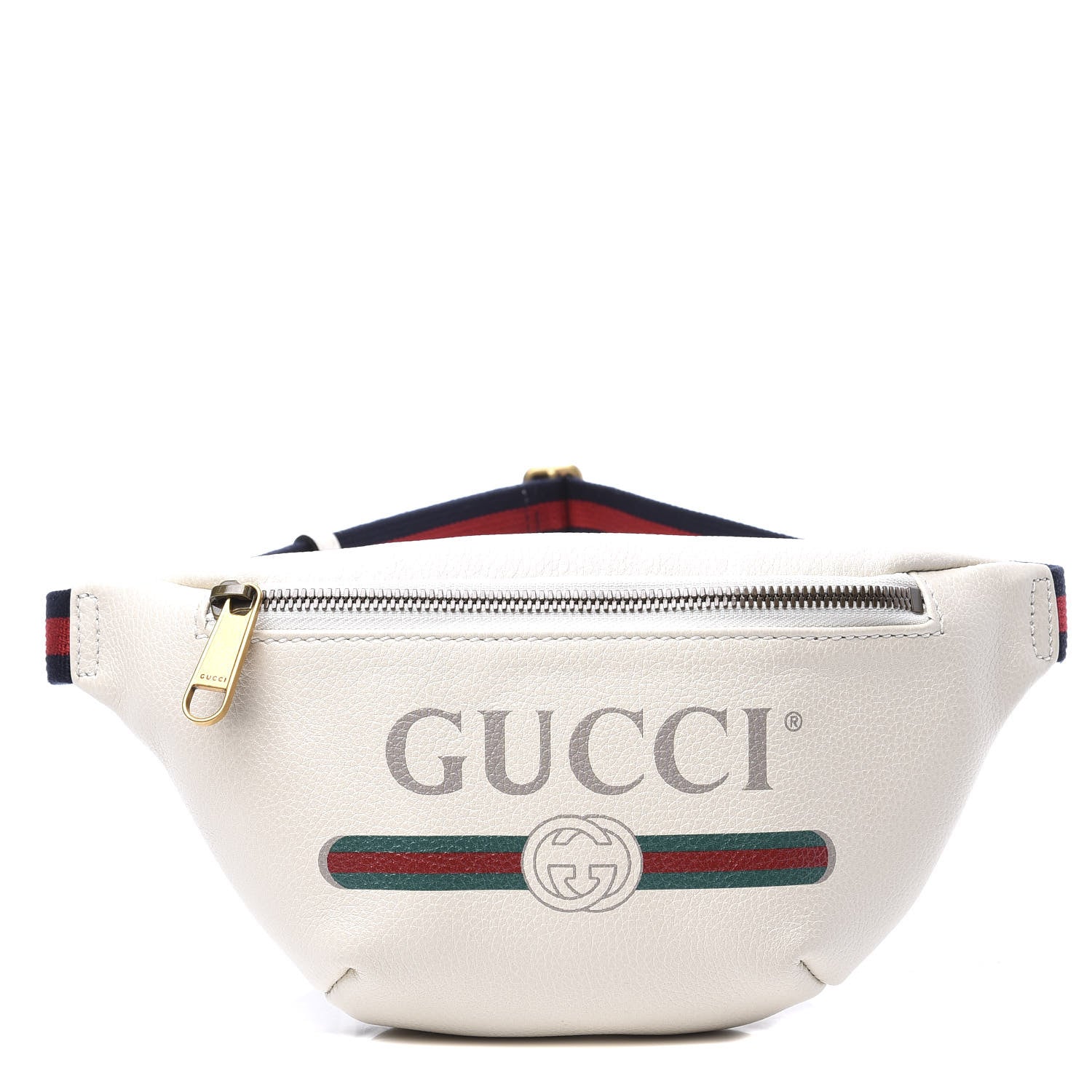 Gucci Grained Calfskin Small Logo Belt Bag White 1 of 10