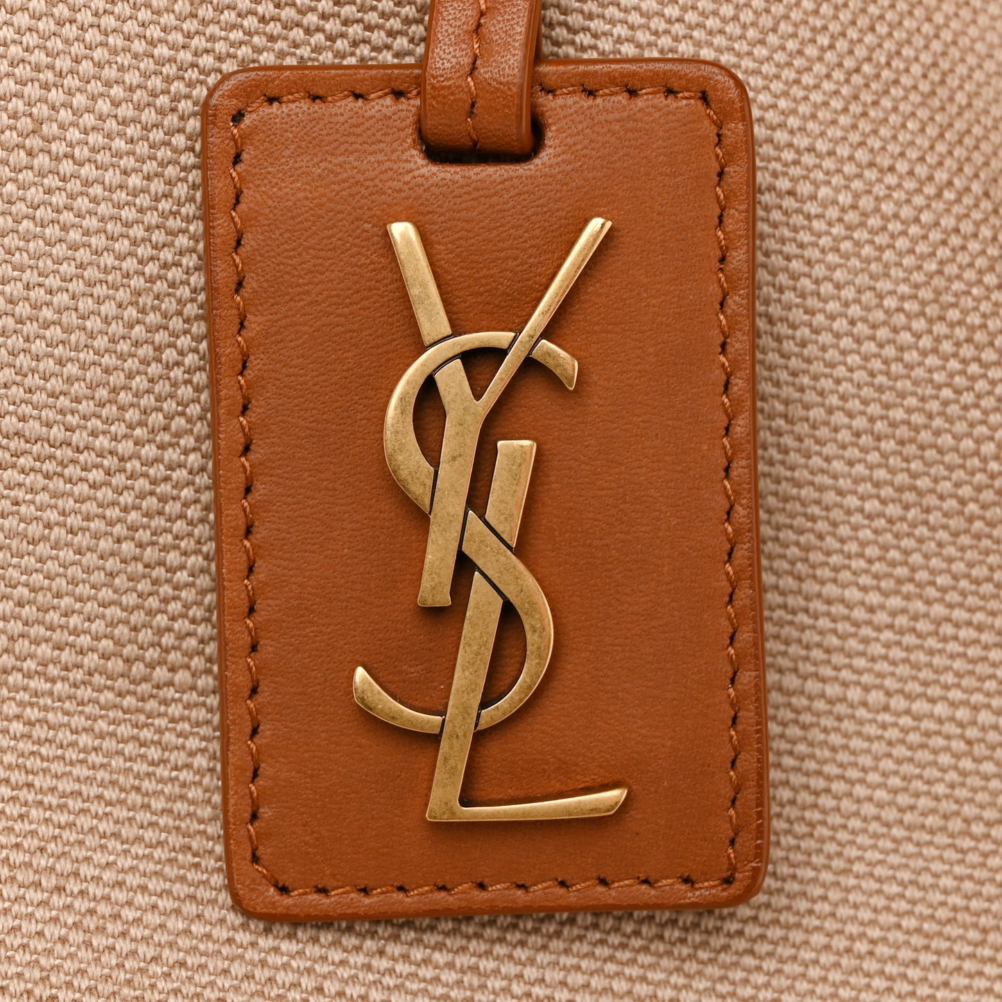 Canvas Calfskin Lauren Panier Tote Desert Dust