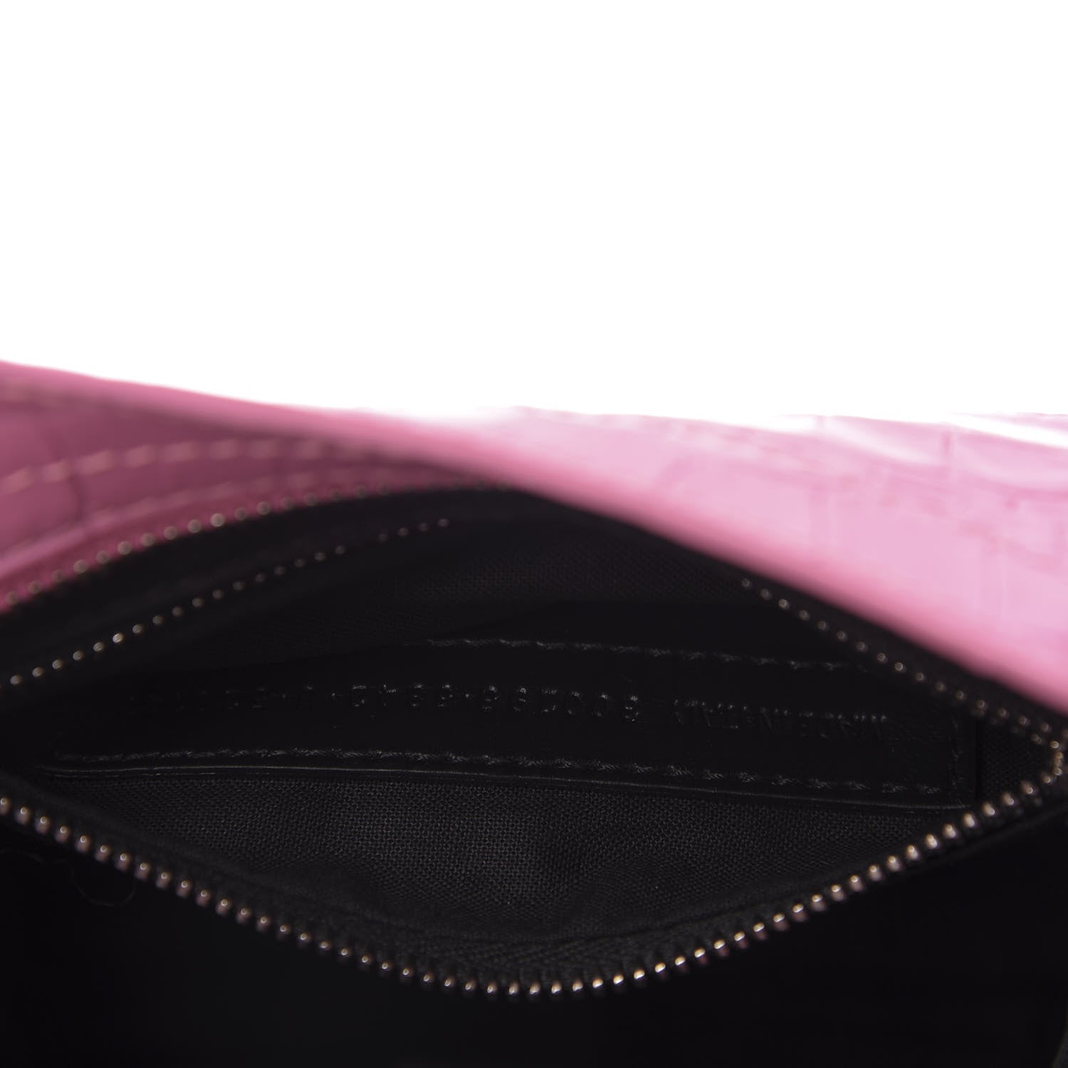 Balenciaga Shiny Supple Calfskin Crocodile Embossed Classic Silver Hardware Mini City Baby Pink 9 of 9