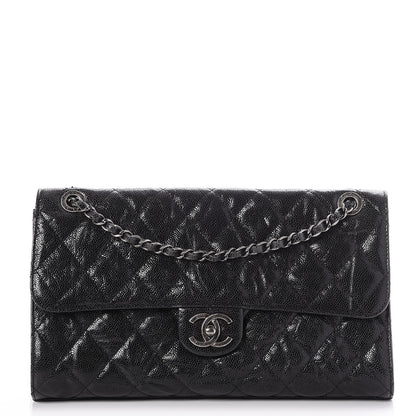 Chanel Crumpled Grained Calfskin Jumbo CC Crave Flap Black 1 of 7