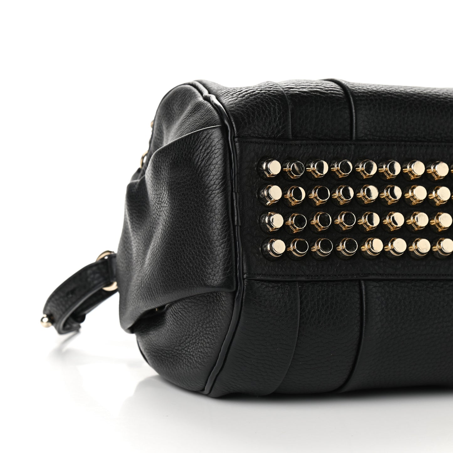 Pebbled Lambskin Rocco Black Antique Brass Hardware