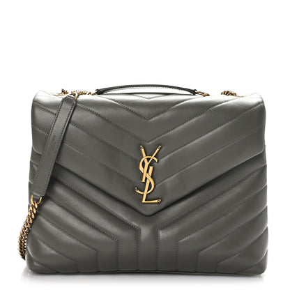 Saint Laurent Calfskin Y Quilted Monogram Medium Loulou Chain Satchel Pebble 1 of 9