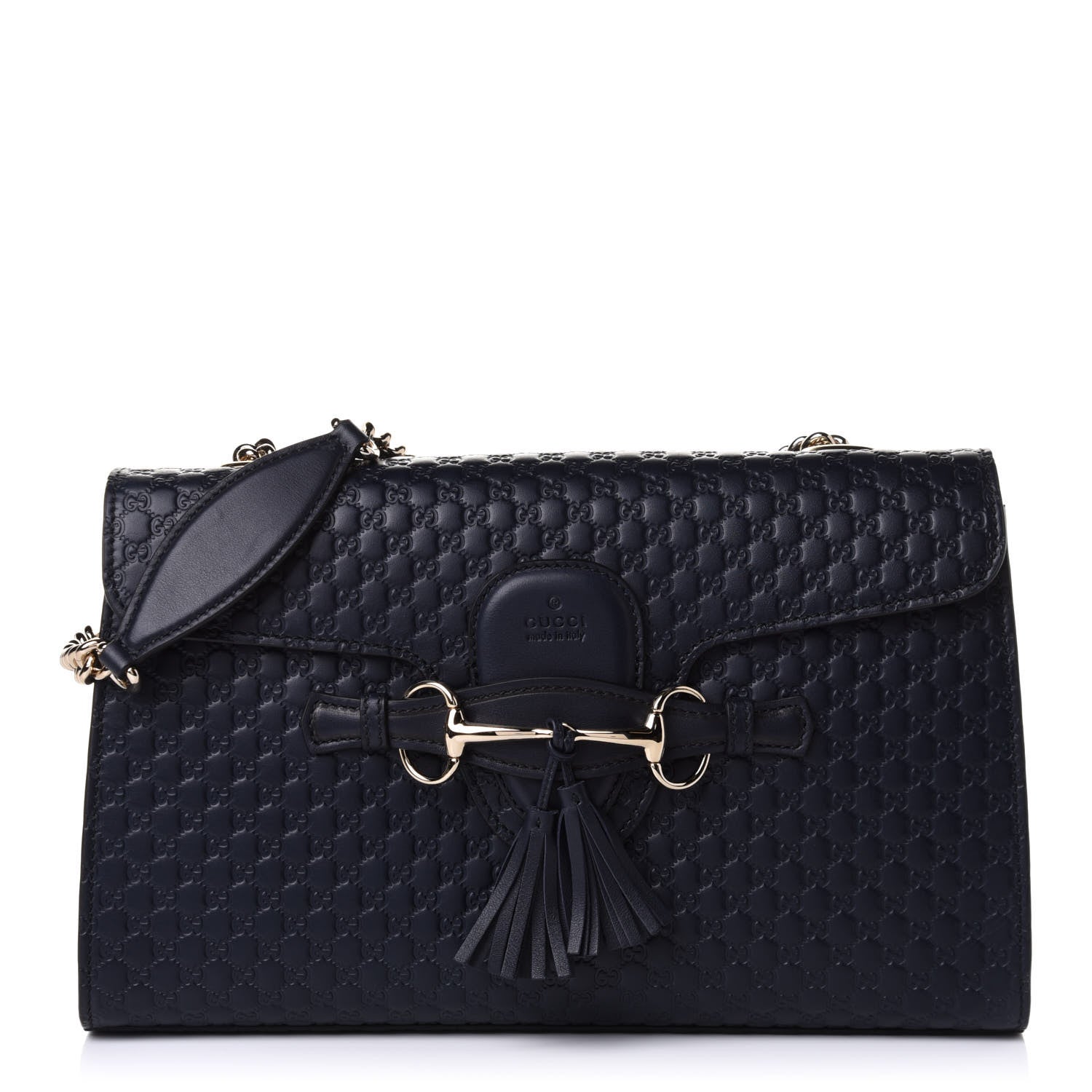 Gucci Soft Microguccissima Medium Emily Chain Shoulder Bag Blue 1 of 11