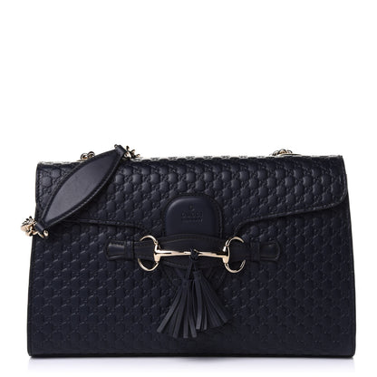 Gucci Soft Microguccissima Medium Emily Chain Shoulder Bag Blue 1 of 11