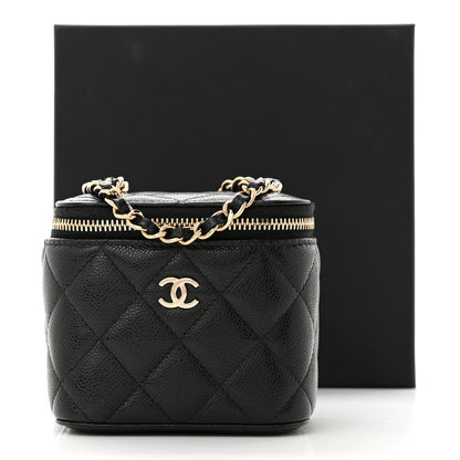 Chanel Caviar Quilted Mini Vanity Case With Chain Black 11 of 11