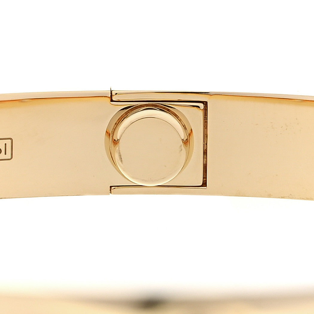Cartier 18K Yellow Gold 4 Diamond LOVE Bracelet 18 6 of 9