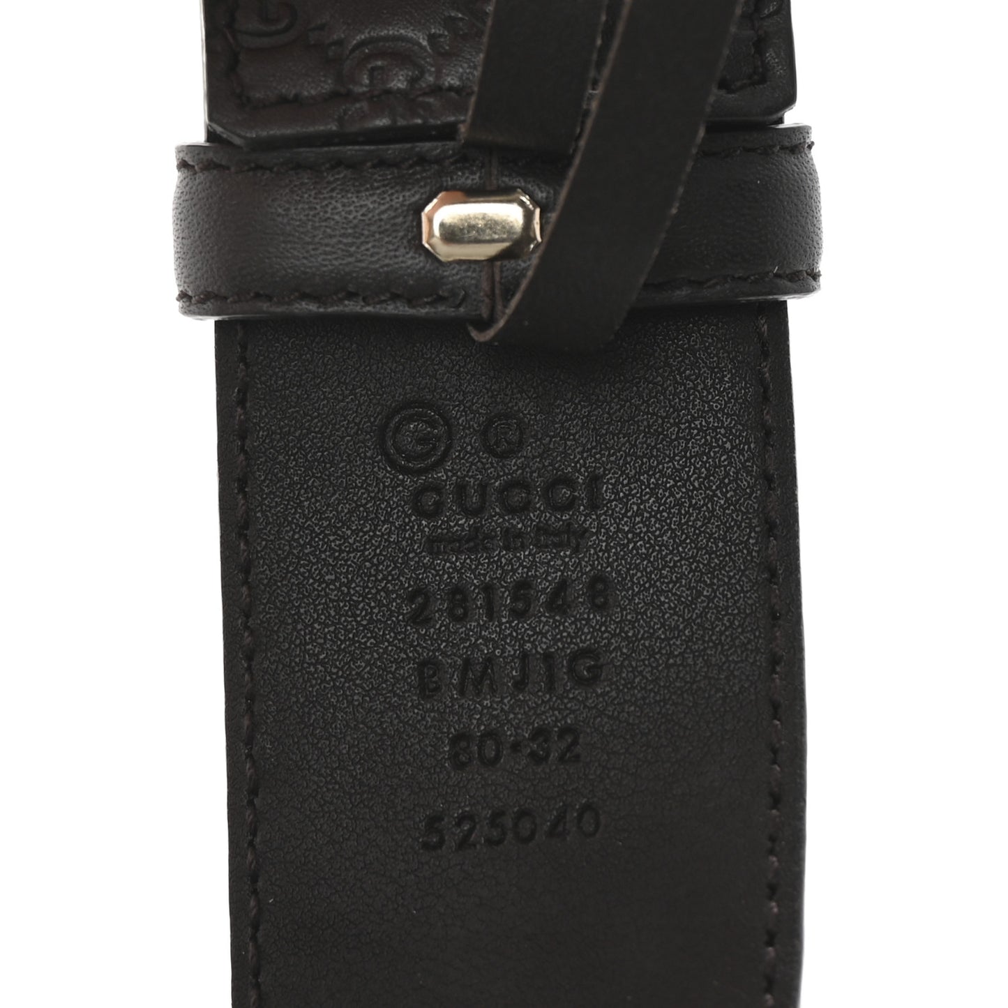 Soft Microguccissima Margaux Calfskin Belt 80 32 Testa di Moro