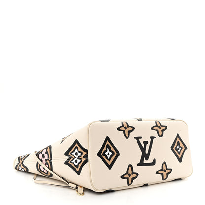 Louis Vuitton Monogram Giant Wild at Heart Neverfull MM Creme 4 of 10