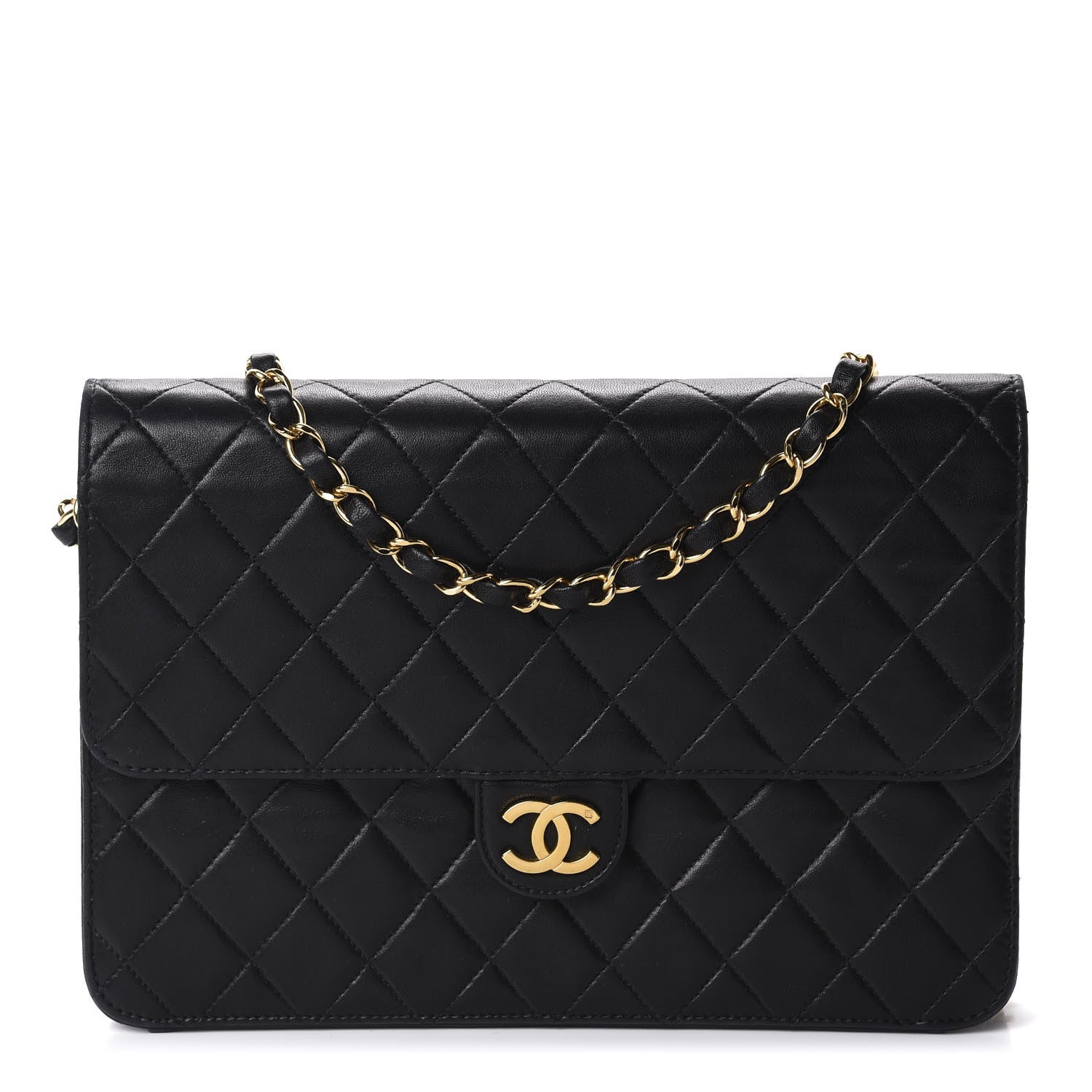 Chanel Lambskin Quilted Medium Single Flap Black 1 of 10