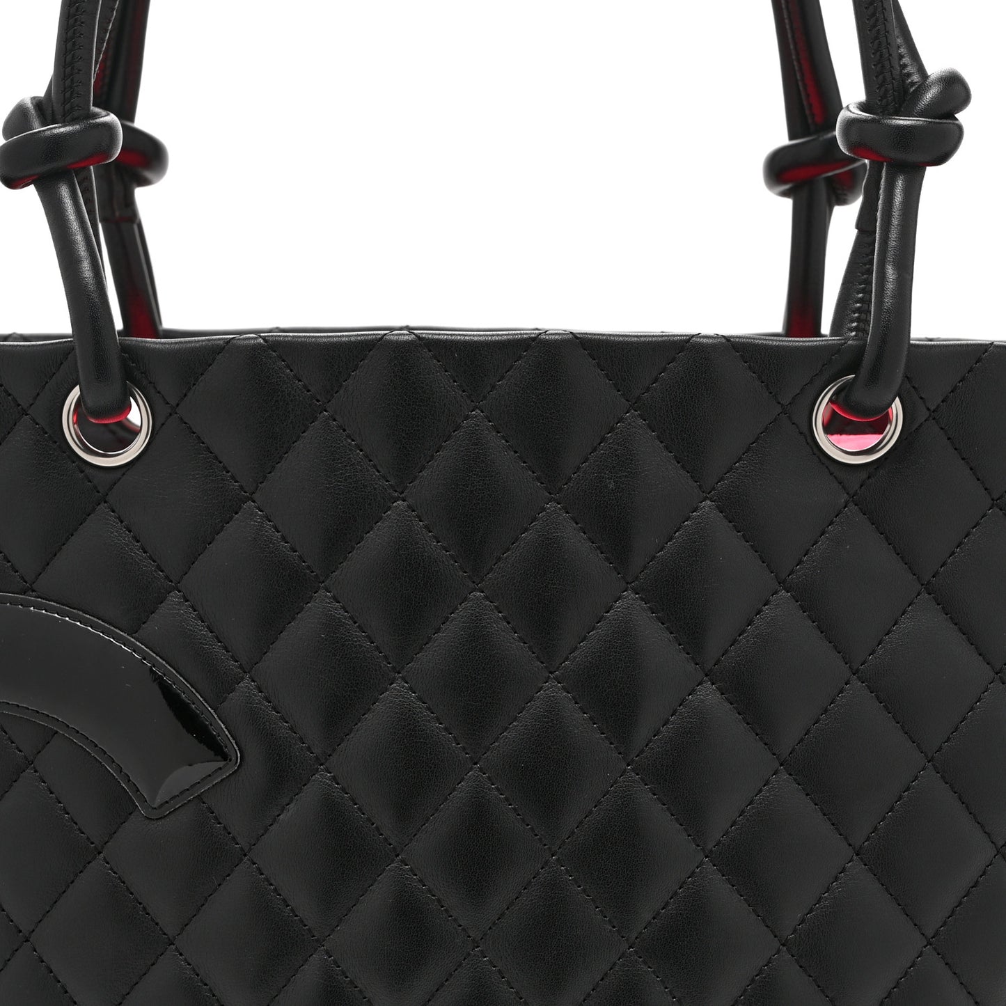Calfskin Quilted Large Cambon Tote Black