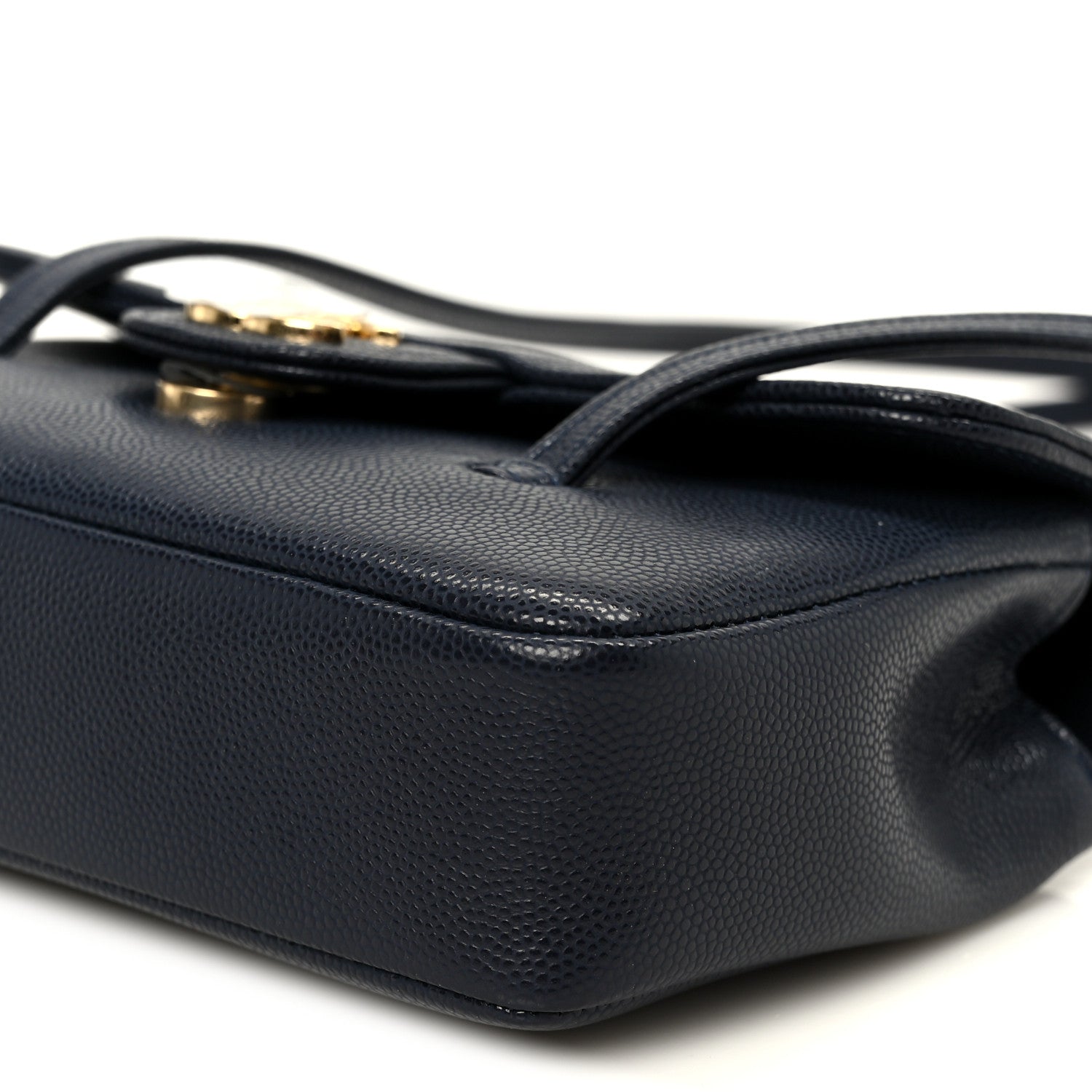 Chanel Shiny Caviar Mini Preppy Coco Shoulder Bag Dark Blue 9 of 10