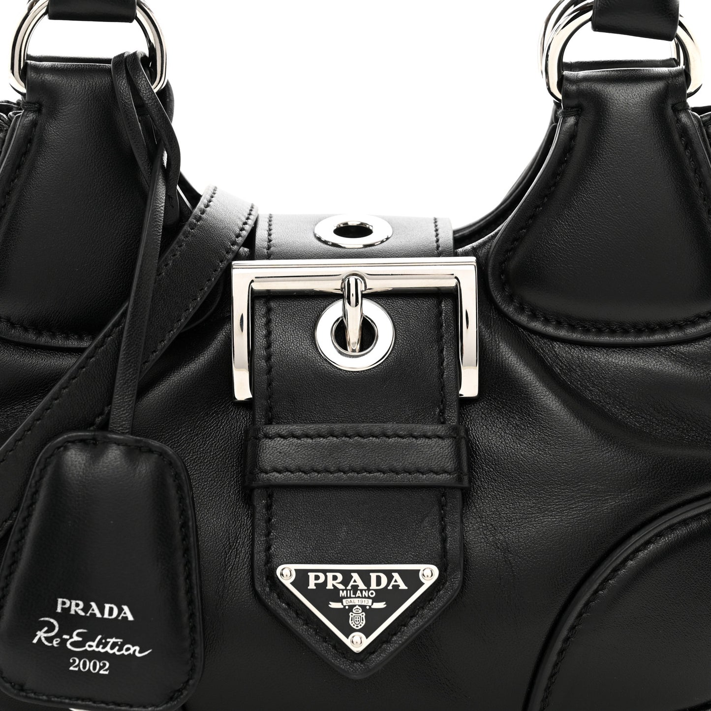 Nappa Soft Padded Re-Edition 2002 Moon Bag Black