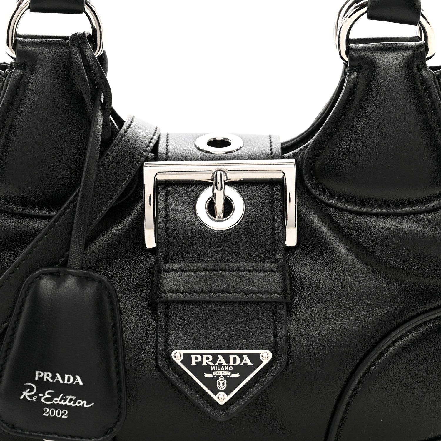 Prada Nappa Soft Padded Re-Edition 2002 Moon Bag Black 5 of 9