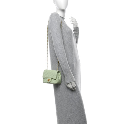 Chanel Lambskin Quilted Mini Pearl Crush Flap Light Green 2 of 10