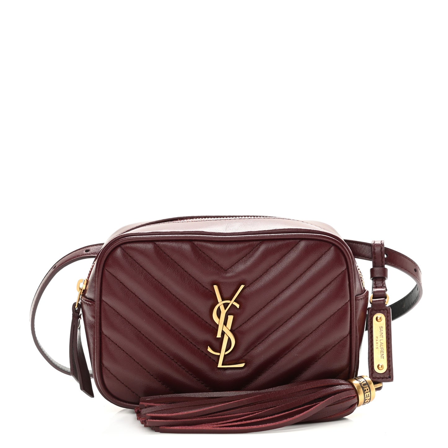 Calfskin Matelasse Monogram Lou Belt Bag Dark Legion Red