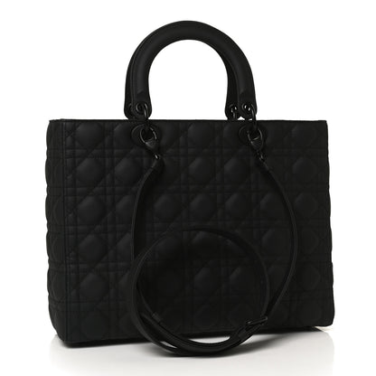 Christian Dior Ultra Matte Calfskin Cannage Large Lady Dior Black 3 of 15