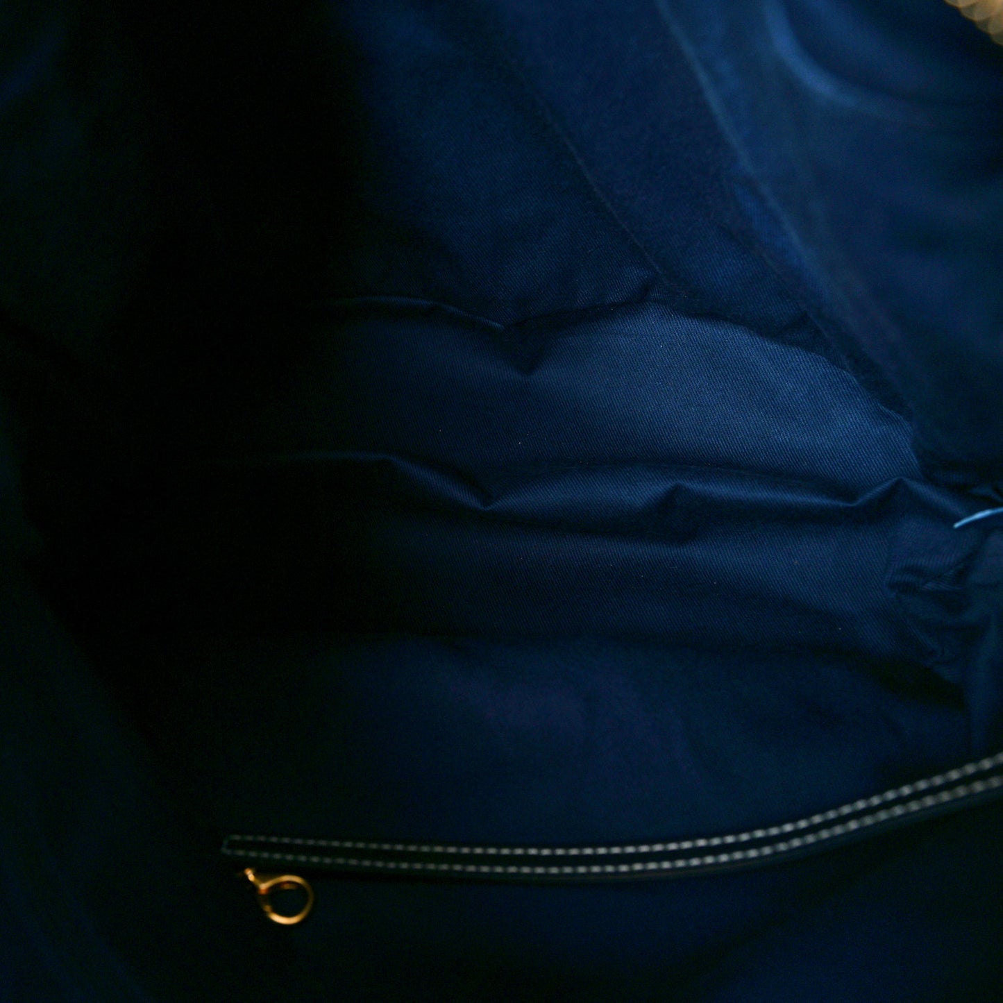 Denim Quilted CC Denim Trip Shoulder Bag Blue