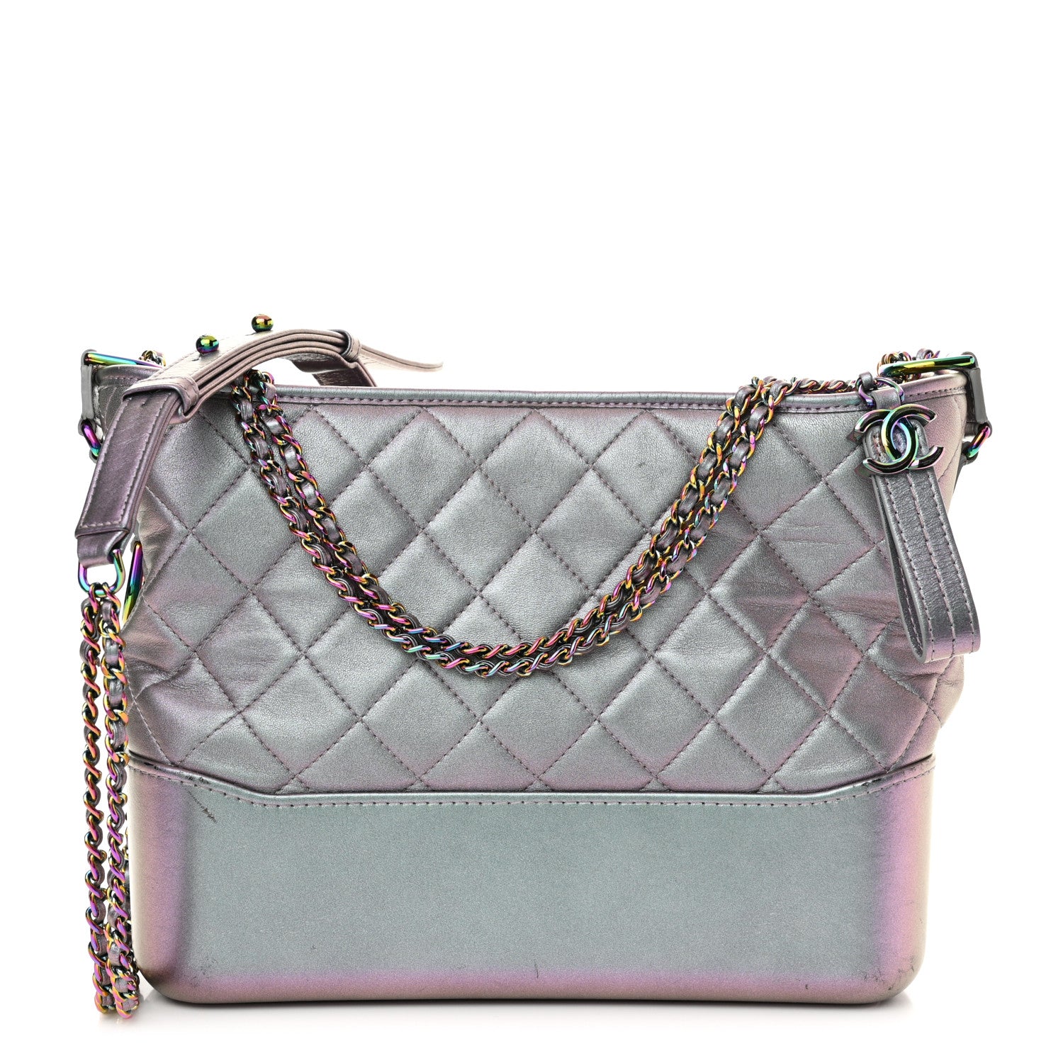 Chanel Iridescent Lambskin Calfskin Quilted Medium Gabrielle Hobo Light Purple 1 of 13