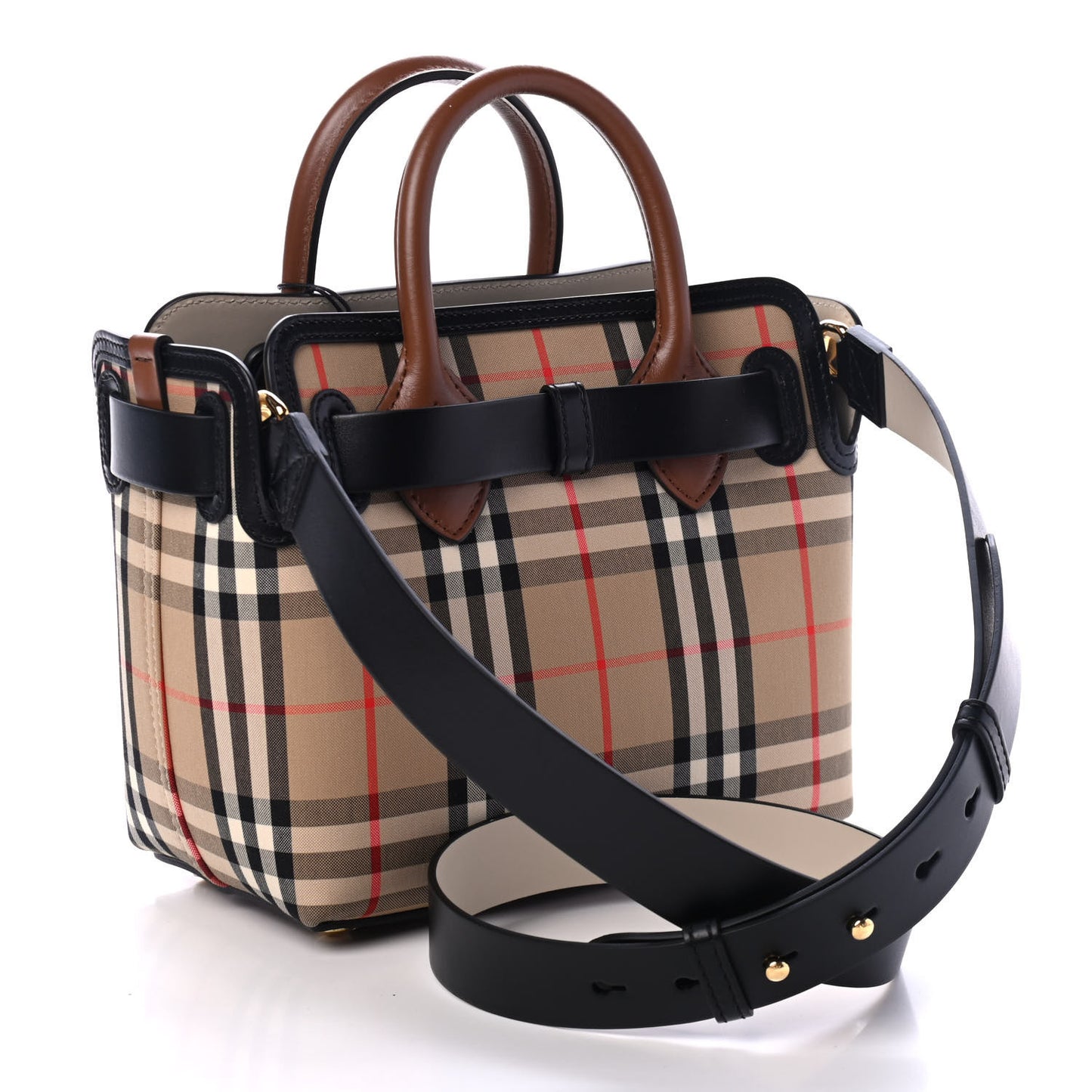 Calfskin Vintage Check Triple Stud Mini Belt Bag Archive Beige