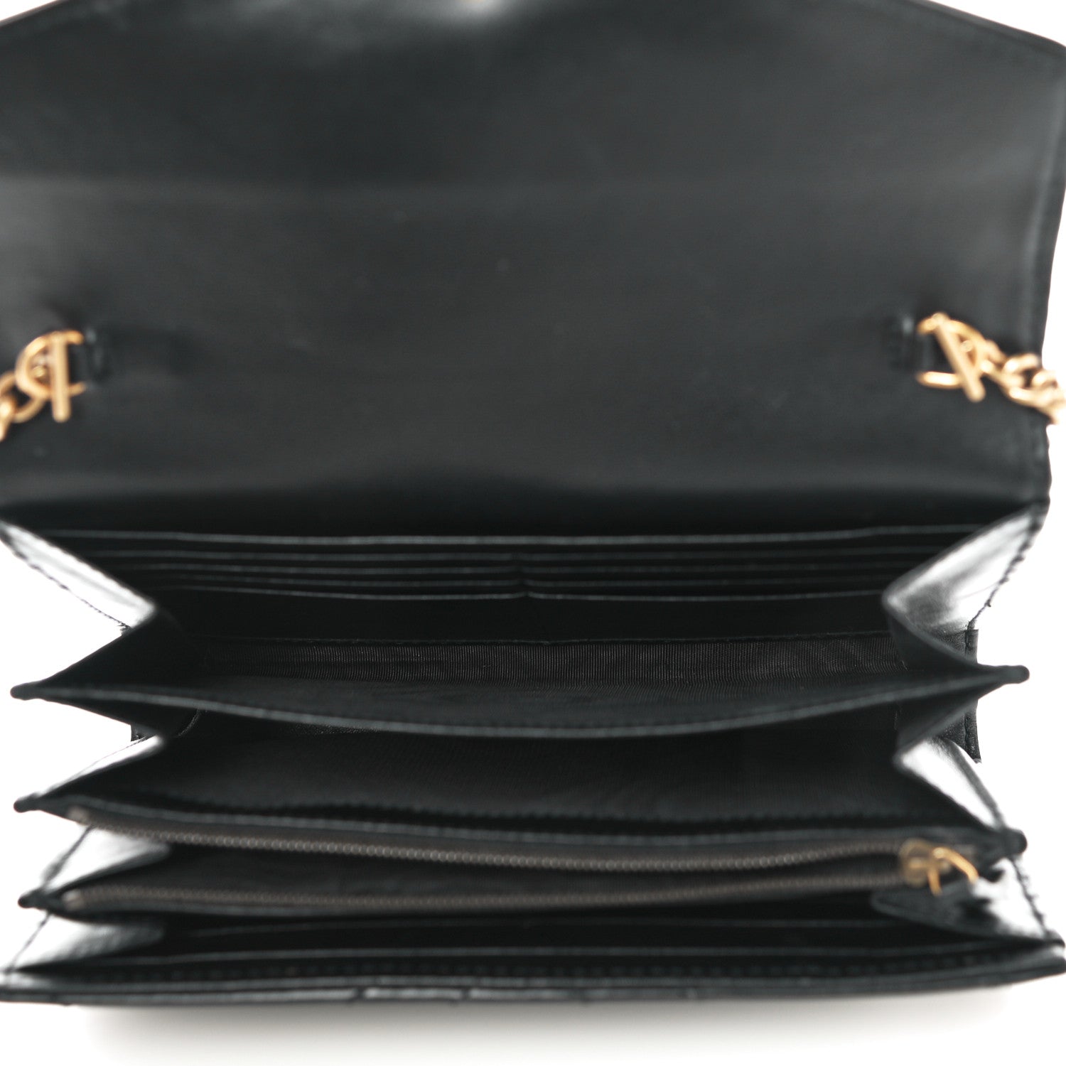 Gucci Calfskin Matelasse GG Marmont Chain Wallet Black 5 of 19