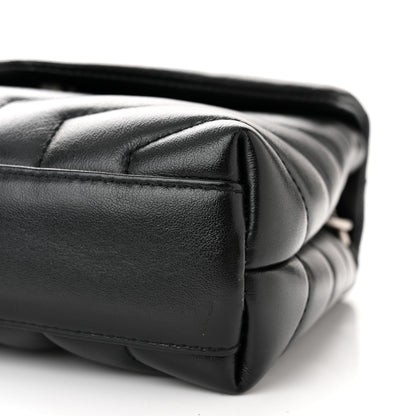 Saint Laurent Calfskin Y Quilted Monogram Toy Loulou Crossbody Bag Black 10 of 11