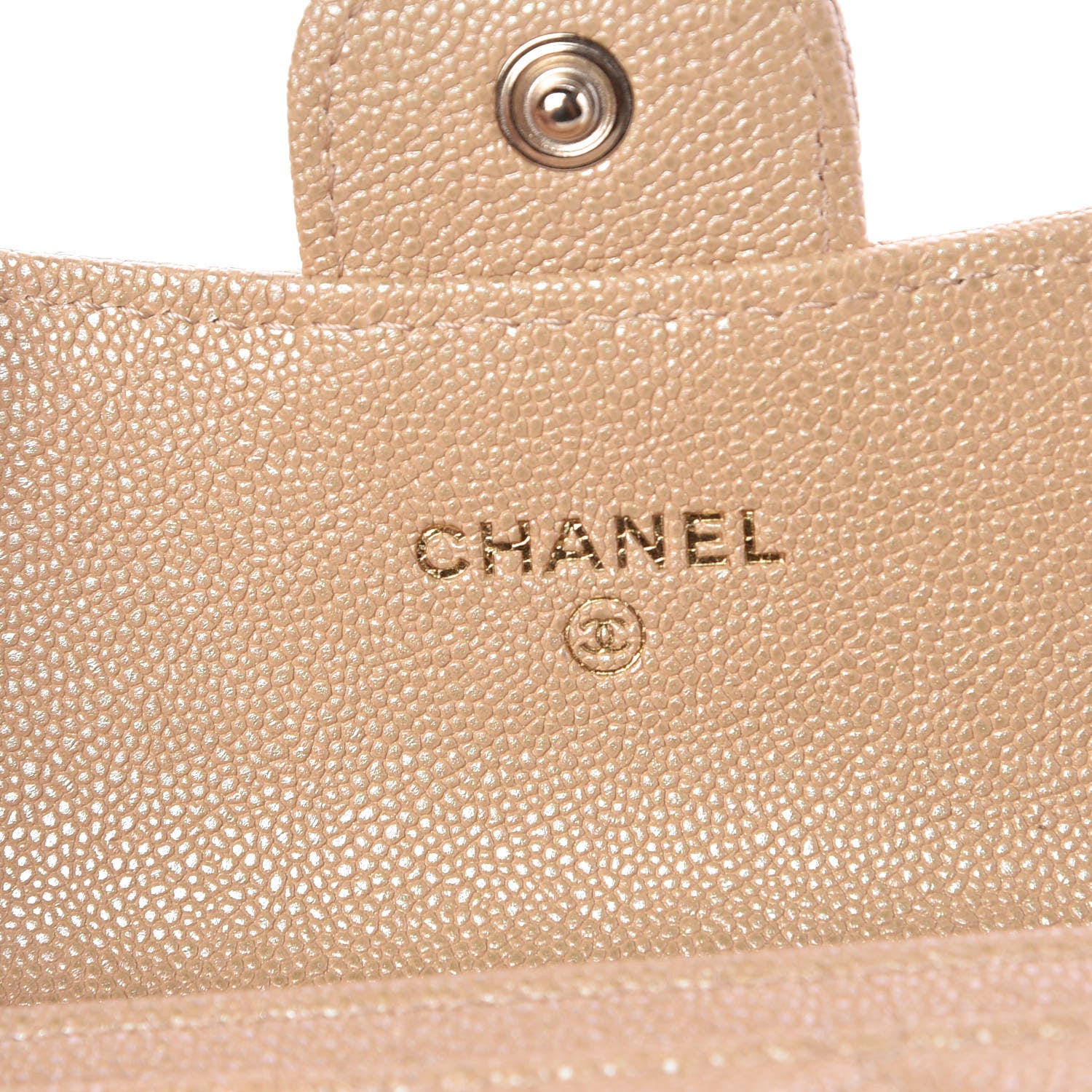 Chanel Iridescent Caviar Quilted Flap Card Holder Beige 6 of 9
