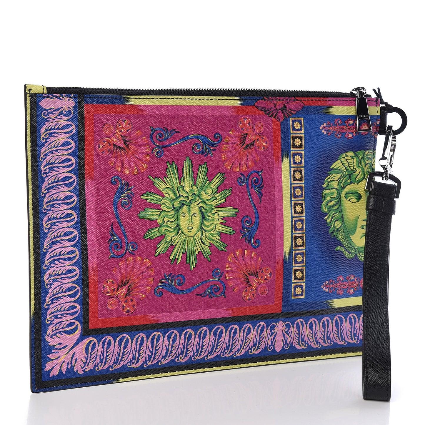 Vitello Saffiano Print Pouch Multicolor