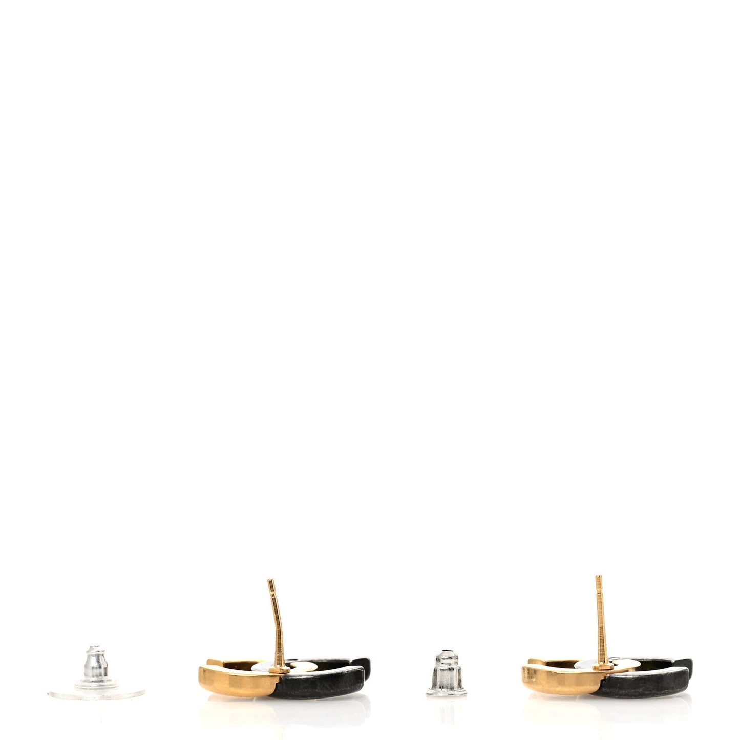 Metal CC Earrings Gold Ruthenium