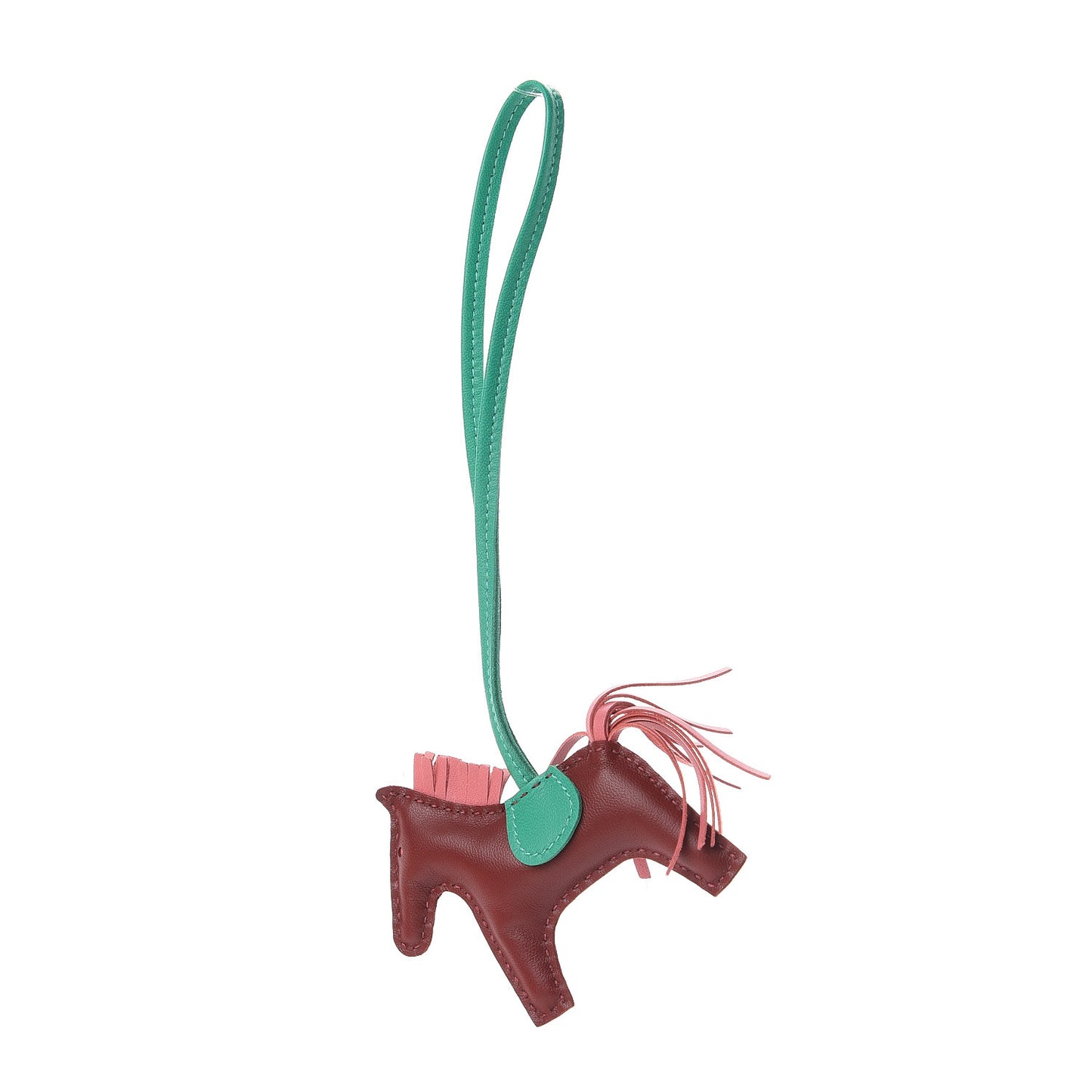 Milo Lambskin Grigri Rodeo Horse Bag Charm PM Rouge H Rose Indien Menthe