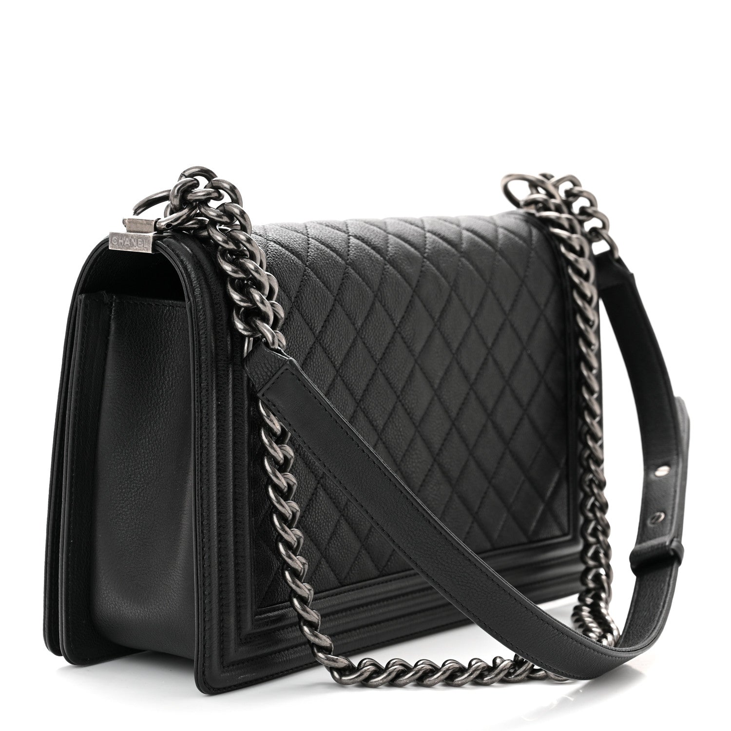 Chanel Grained Calfskin Quilted New Medium Boy Flap Black 3 of 11