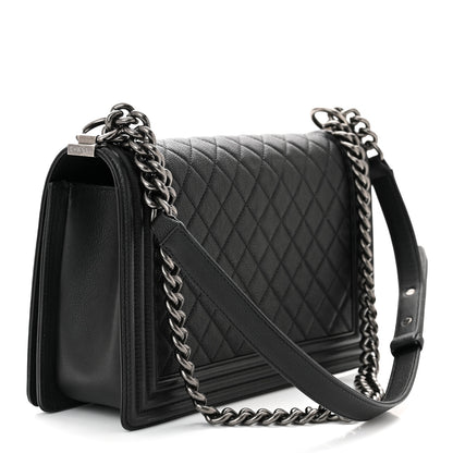 Chanel Grained Calfskin Quilted New Medium Boy Flap Black 3 of 11