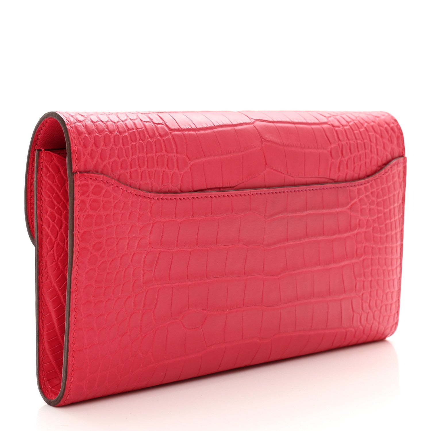 Hermes Matte Alligator Constance Long Wallet Rose Extreme 3 of 8