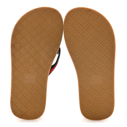 Gucci Canvas Web Platform Lifford Thong Sandals 36.5 Hibiscus Red 10 of 18