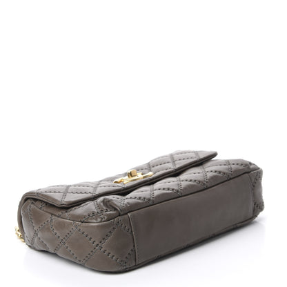 Chanel Calfskin Quilted Retro Chain Flap Dark Grey 4 of 11