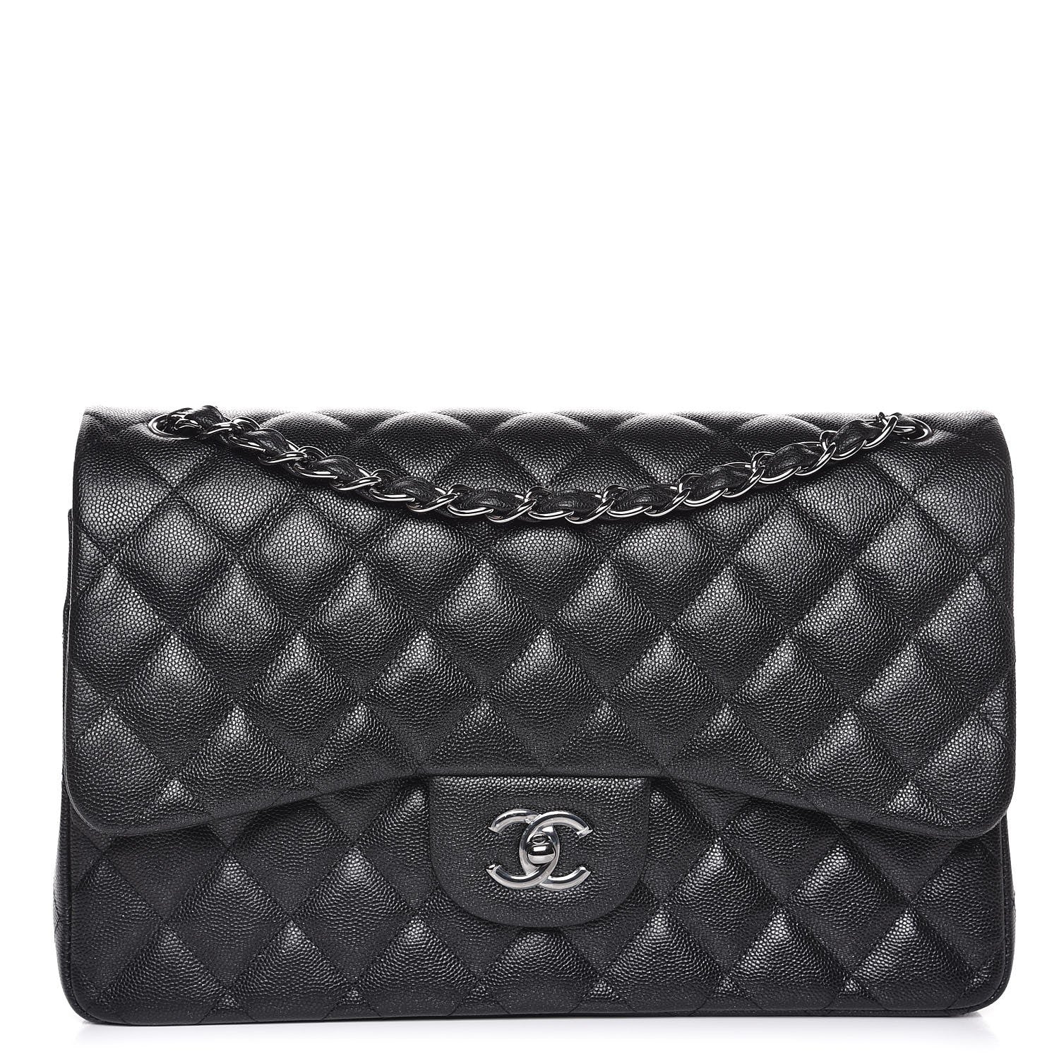 Chanel Iridescent Caviar Quilted Jumbo Double Flap Black 1 of 8