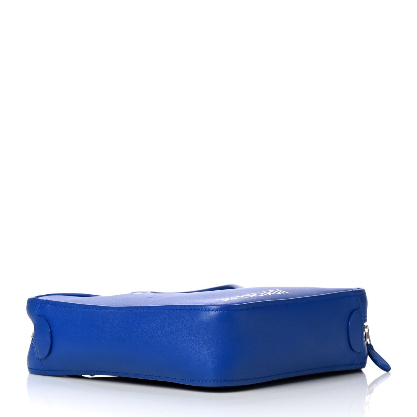 Shiny Day Calfskin Logo XS Triangle Chain Duffle Bleu Roi White