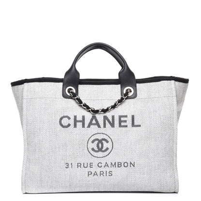 Chanel Canvas Large Deauville Tote Grey 1 of 12