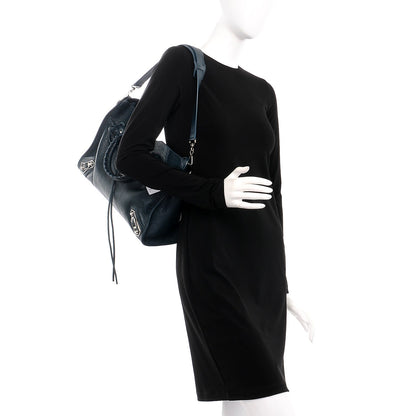 Balenciaga Chevre Silver Metallic Edge Hardware City Bleu Paon 2 of 8